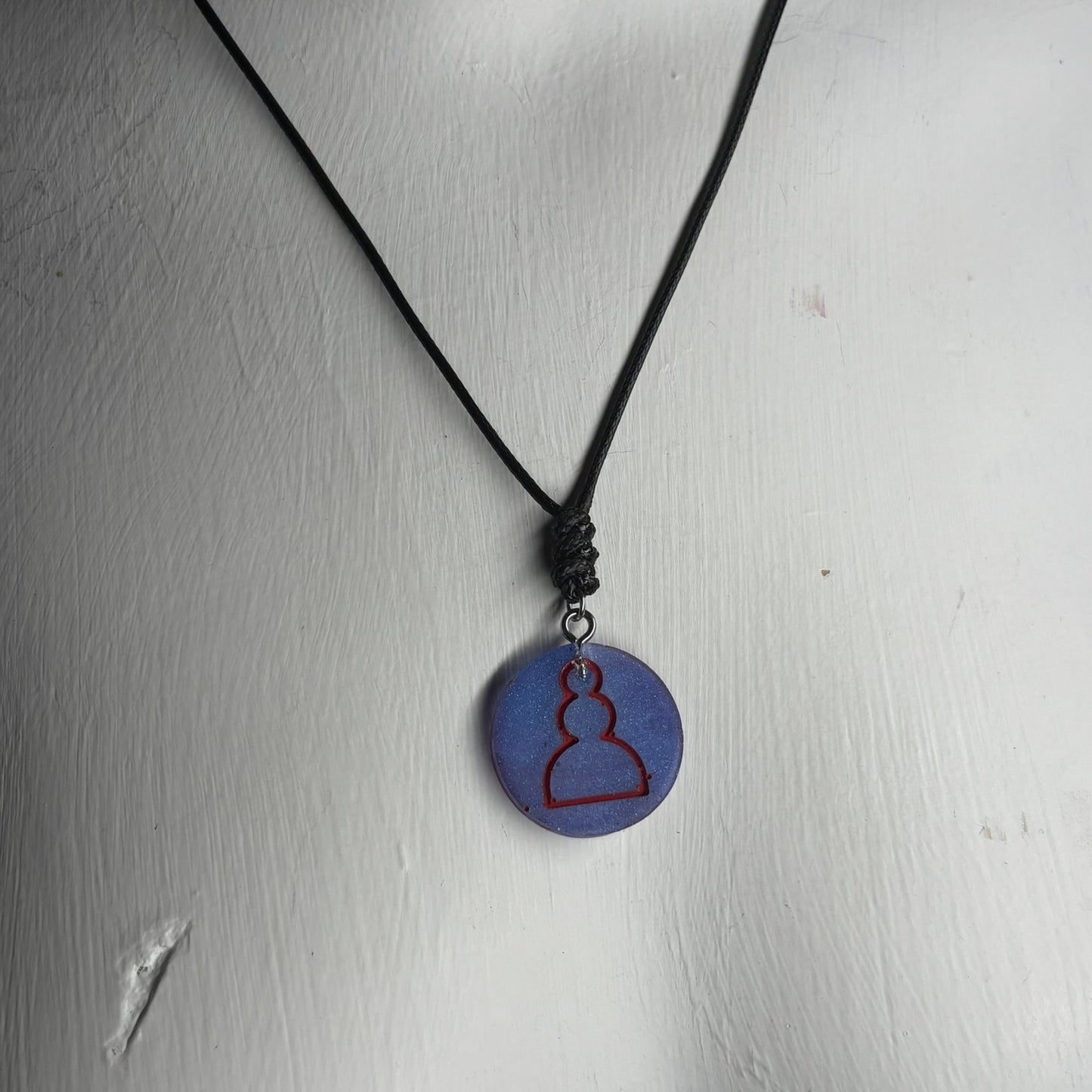 Blue Pawn - Handmade Resin Chess Necklace