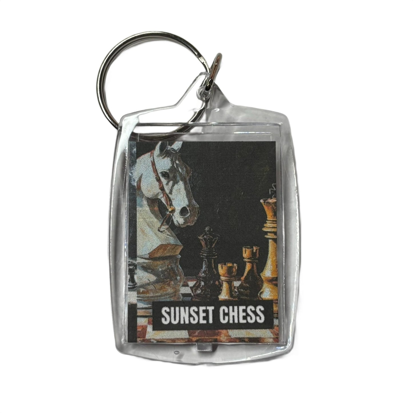 Knights Play - Chess  Photo Keychain