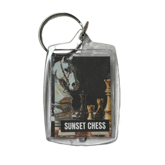 Knights Play - Chess  Photo Keychain