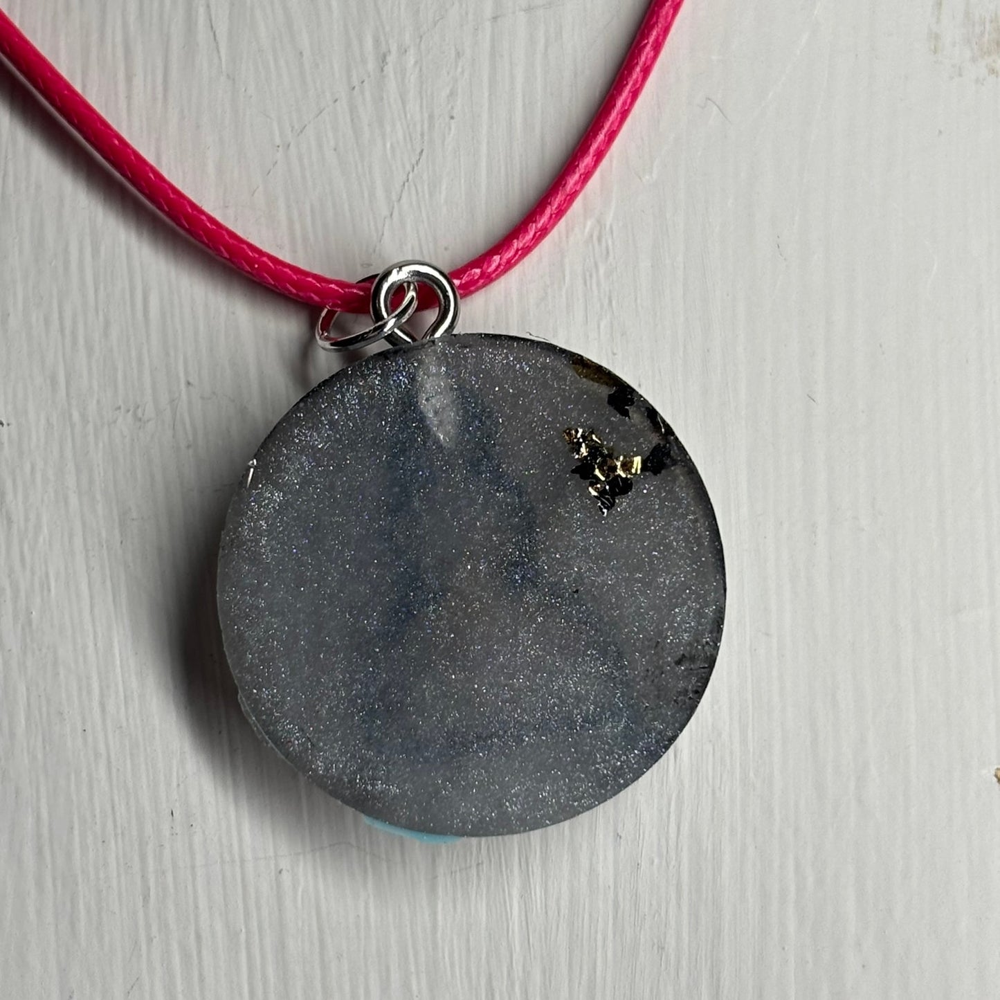 Gray Red Pawn - Handmade Resin Chess Necklace