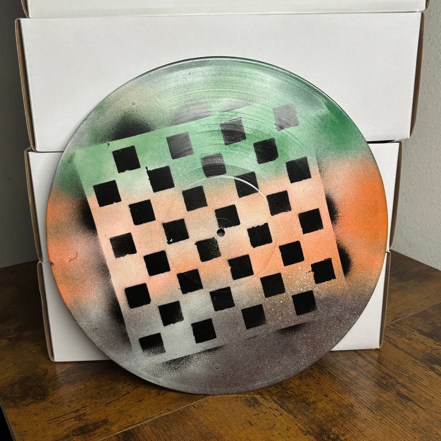 Orange Green Mist - Vinyl Chess Board