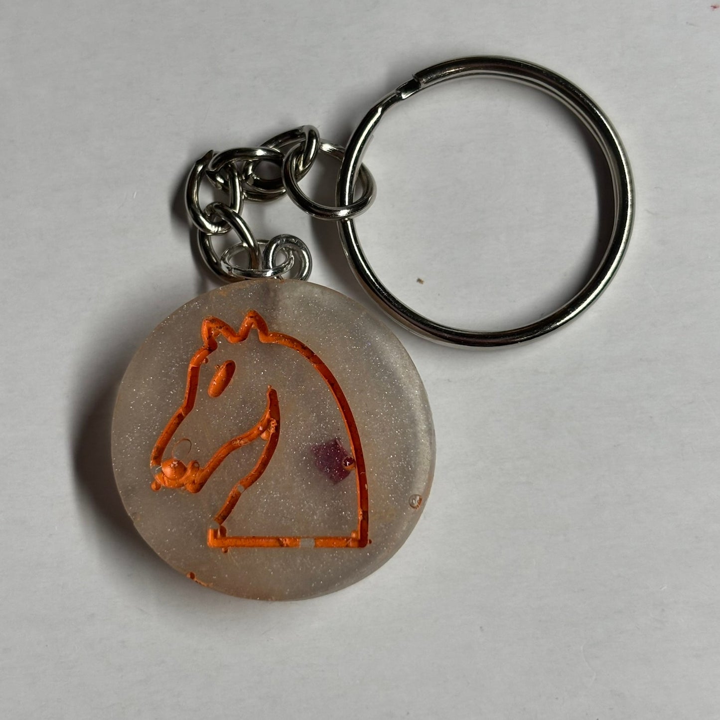 Iced Orange Knight - Handmade Resin Keychain