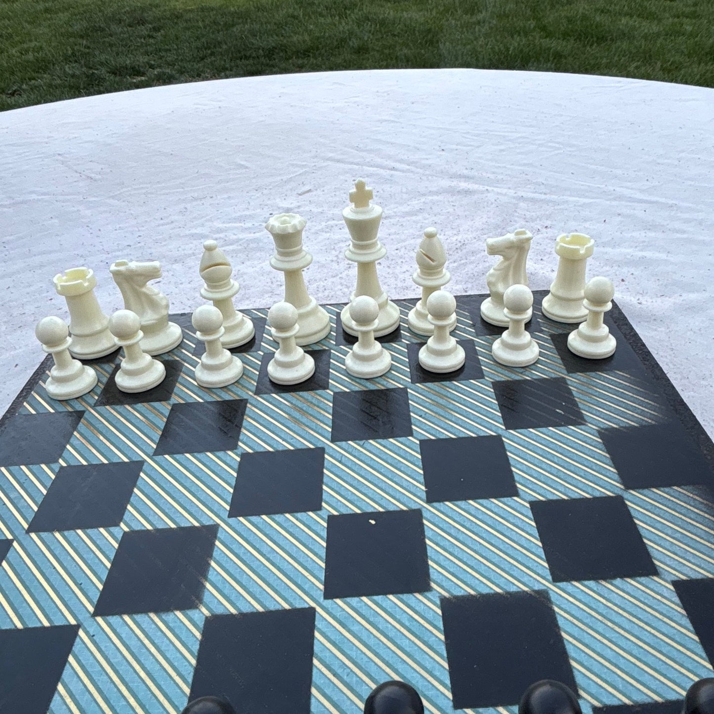 Green Vintage Lines - Scrapbook Chess Set