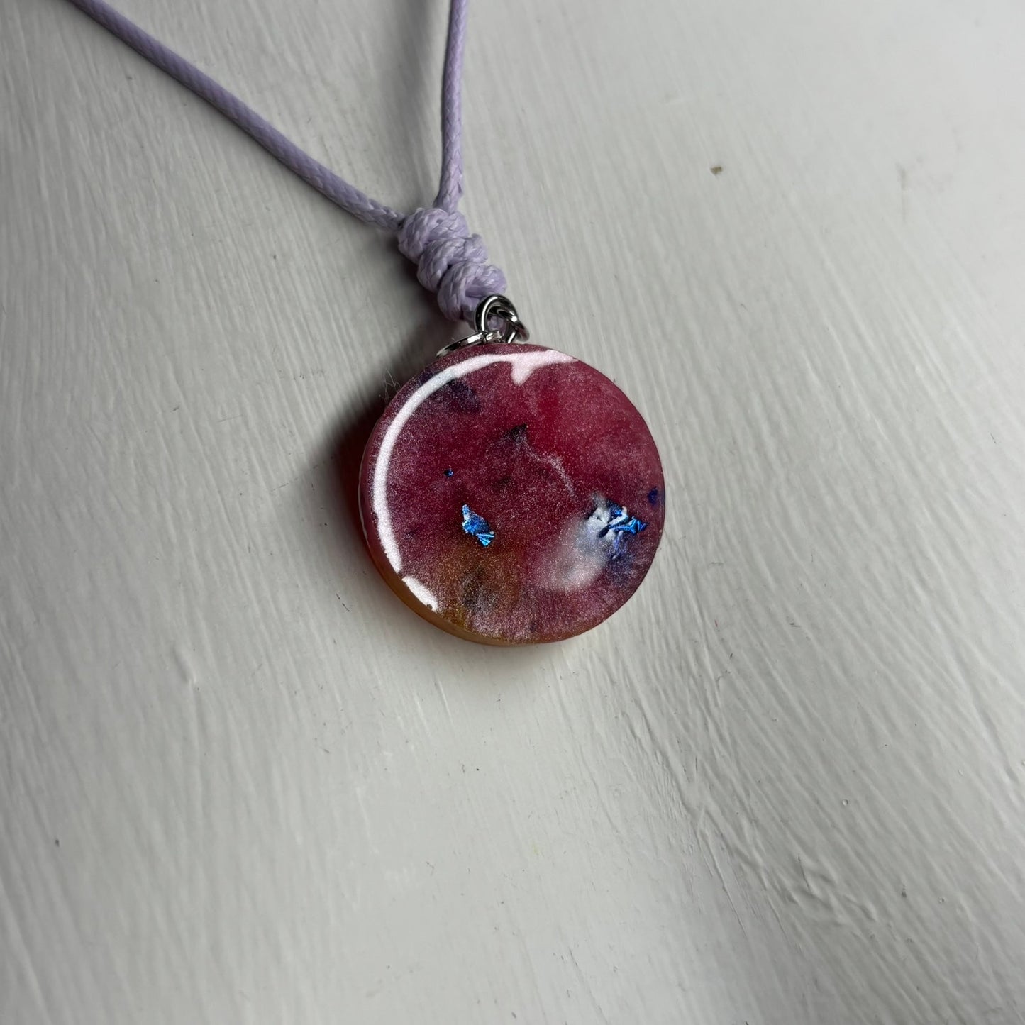 Pink Crystal Pawn - Handmade Resin Chess Necklace