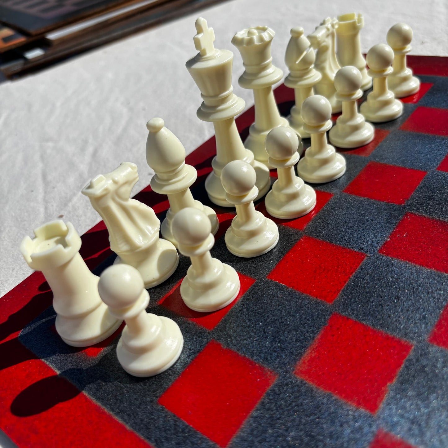 Emperor's Red - Painted Chess Set