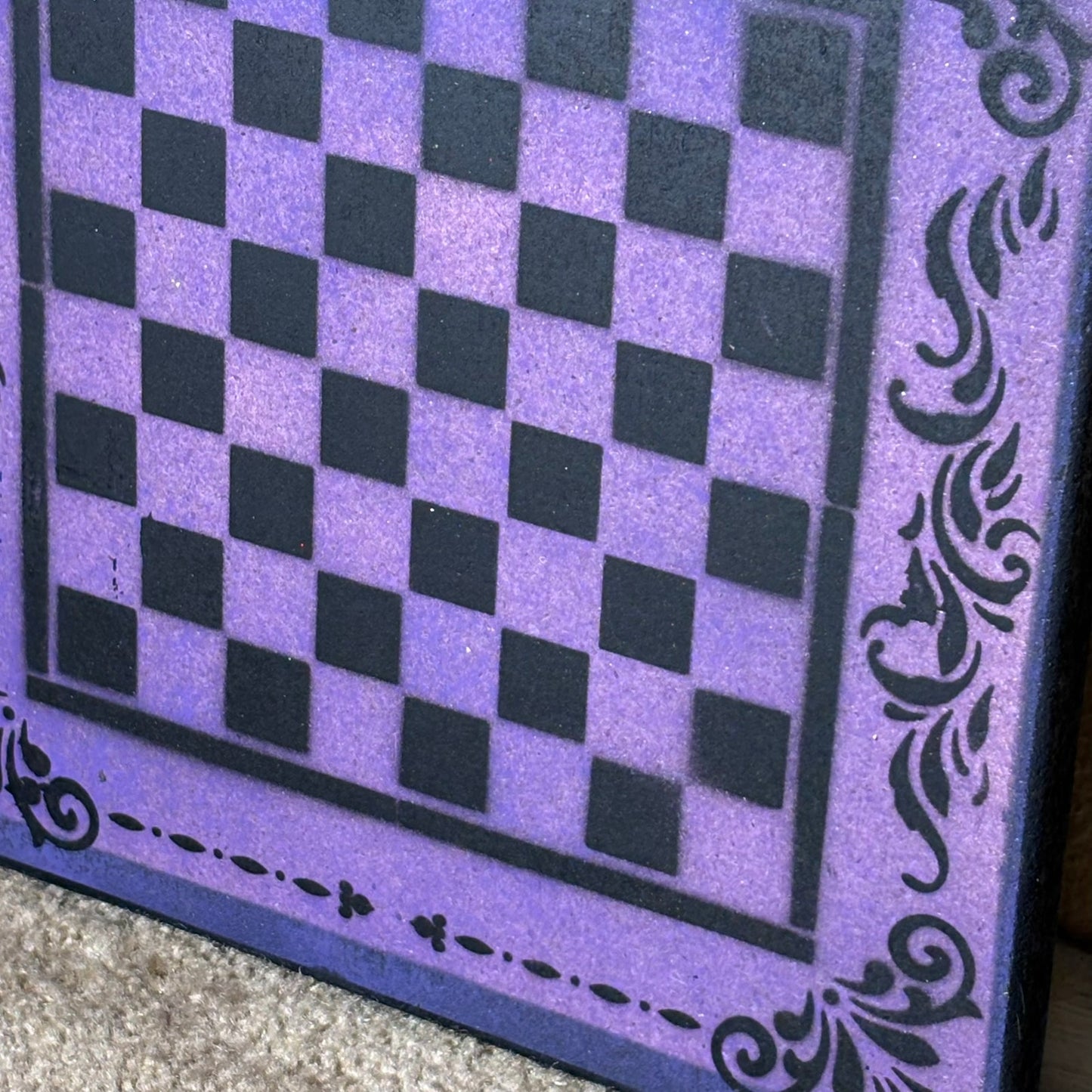 Purple Night - Painted Chess Board