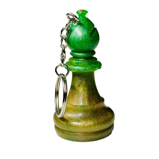 Prestigious Green Bishop - Handmade Resin Keychain - Large Edition