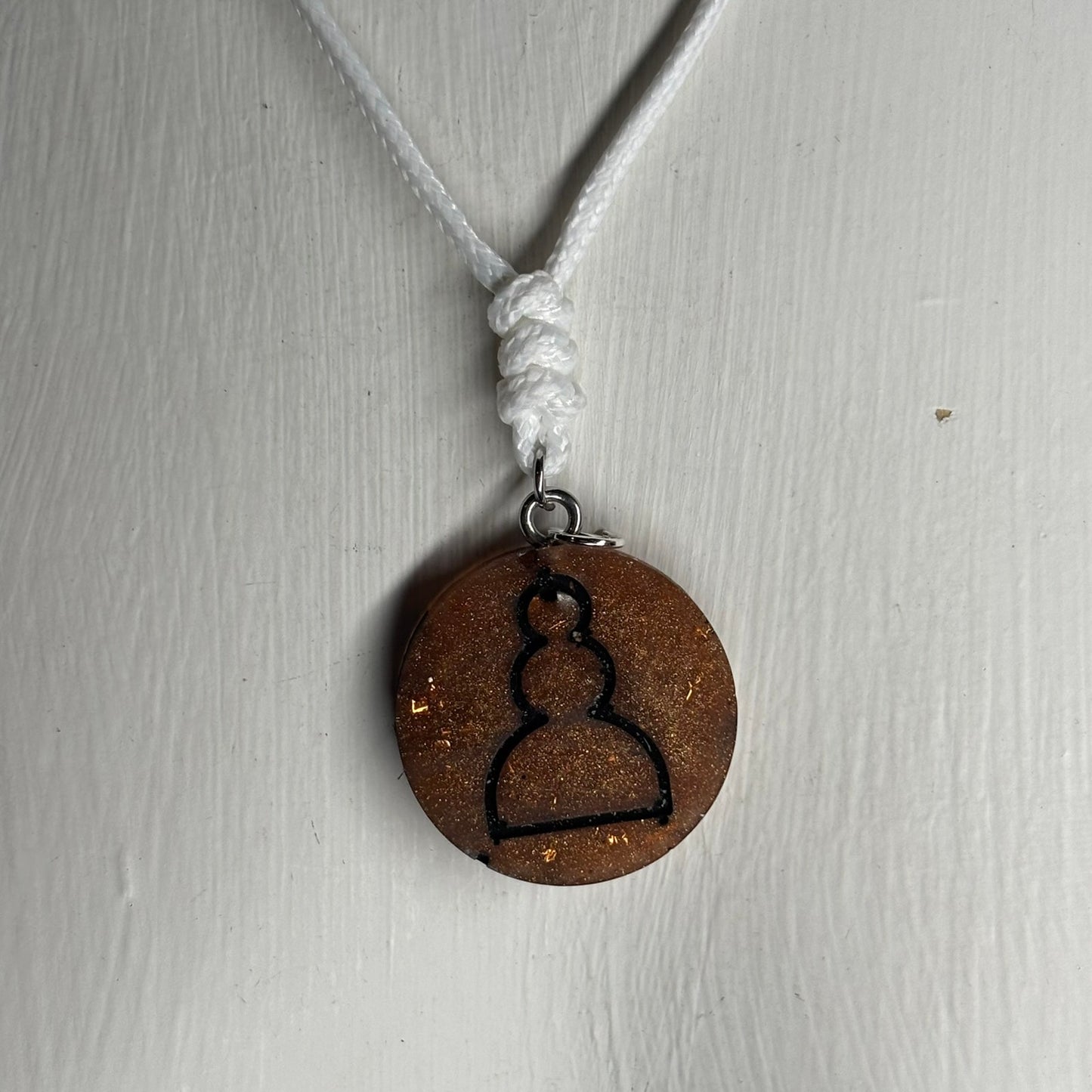 Brown Pawn - Handmade Resin Chess Necklace