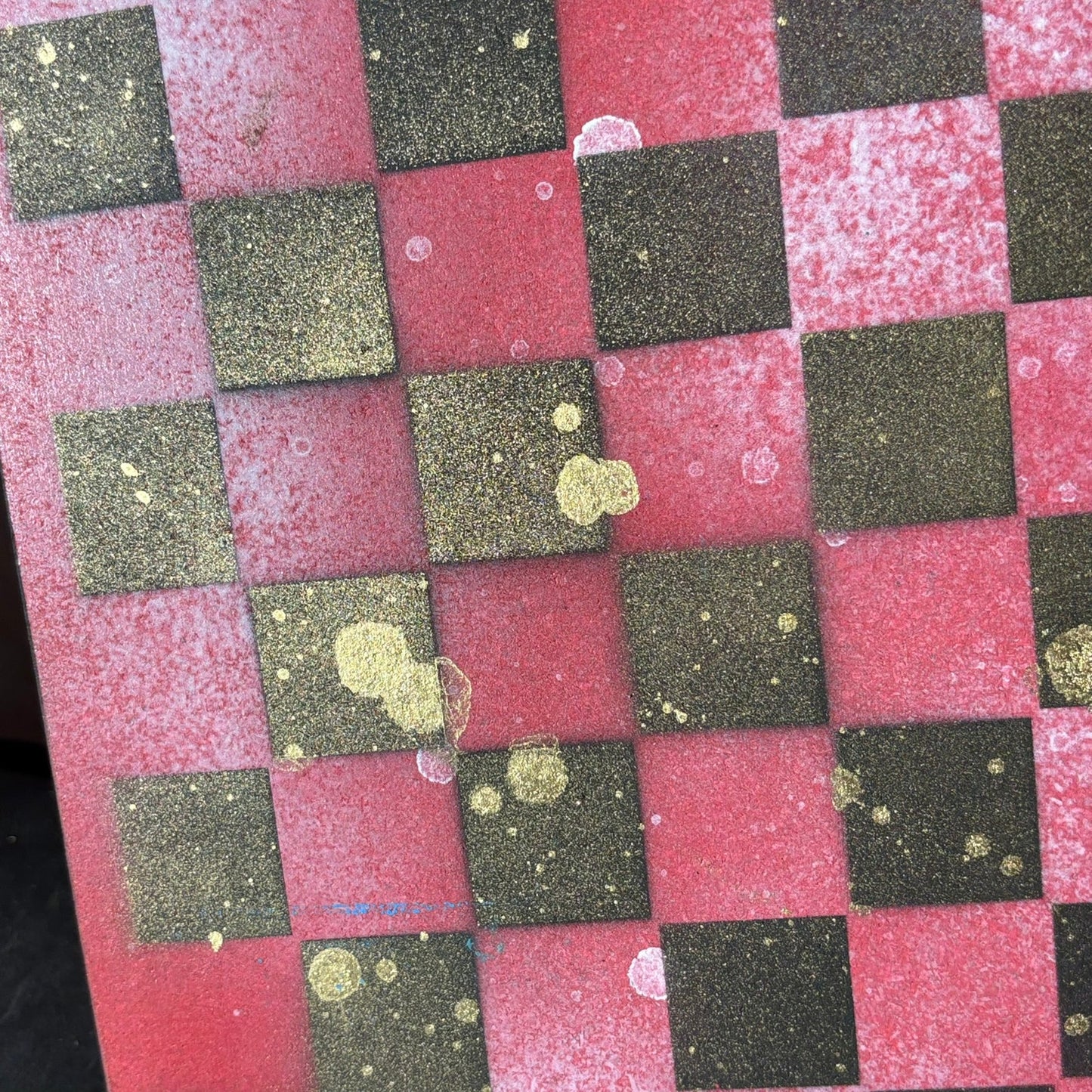 Goldish Red Fever - Painted Chess Board