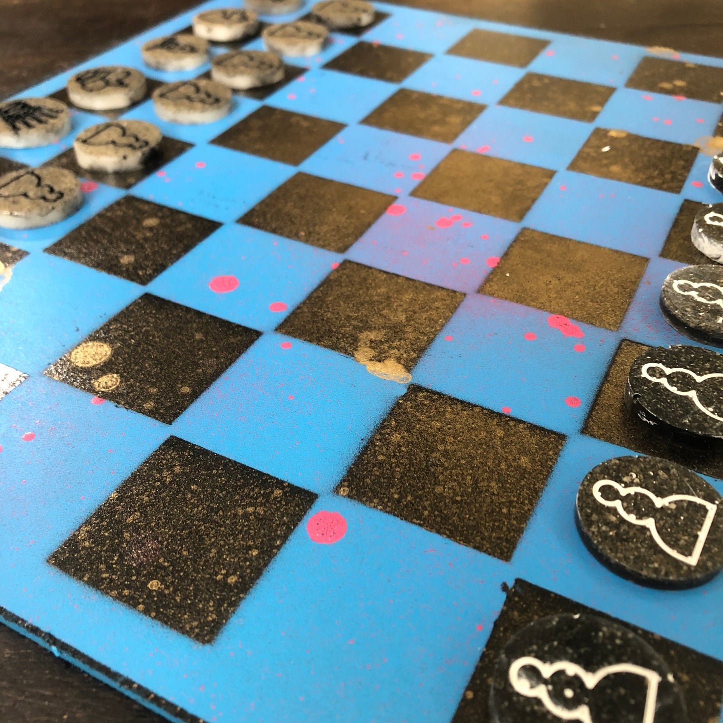 Party Blue - Painted Chess Set