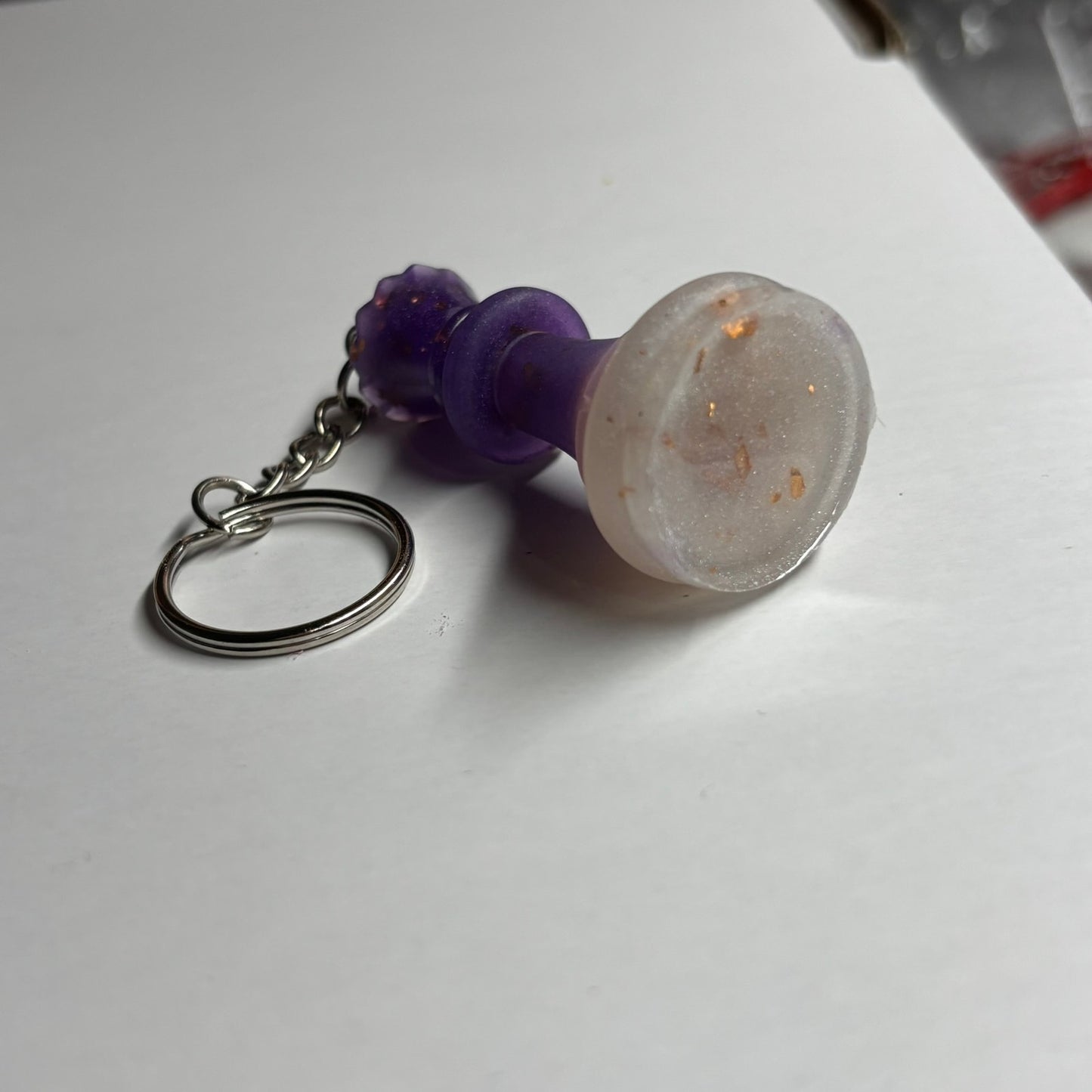 Purple White Crystal Queen - Handmade Resin Keychain
