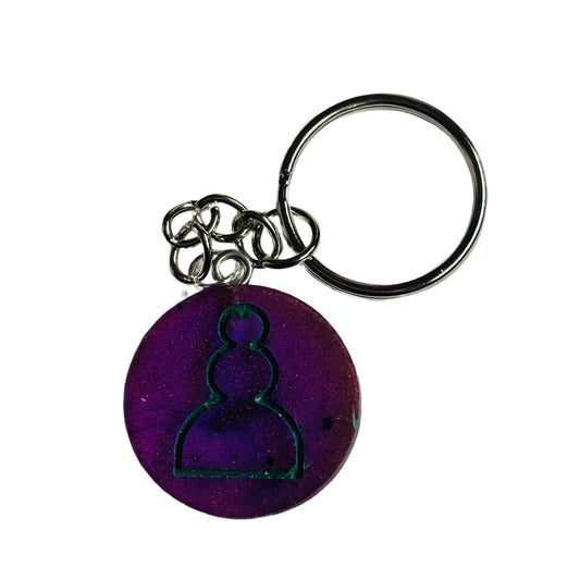 Purple Night Pawn - Handmade Resin Keychain