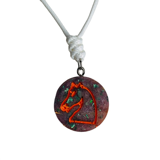 Premium Knight - Handmade Resin Chess Necklace