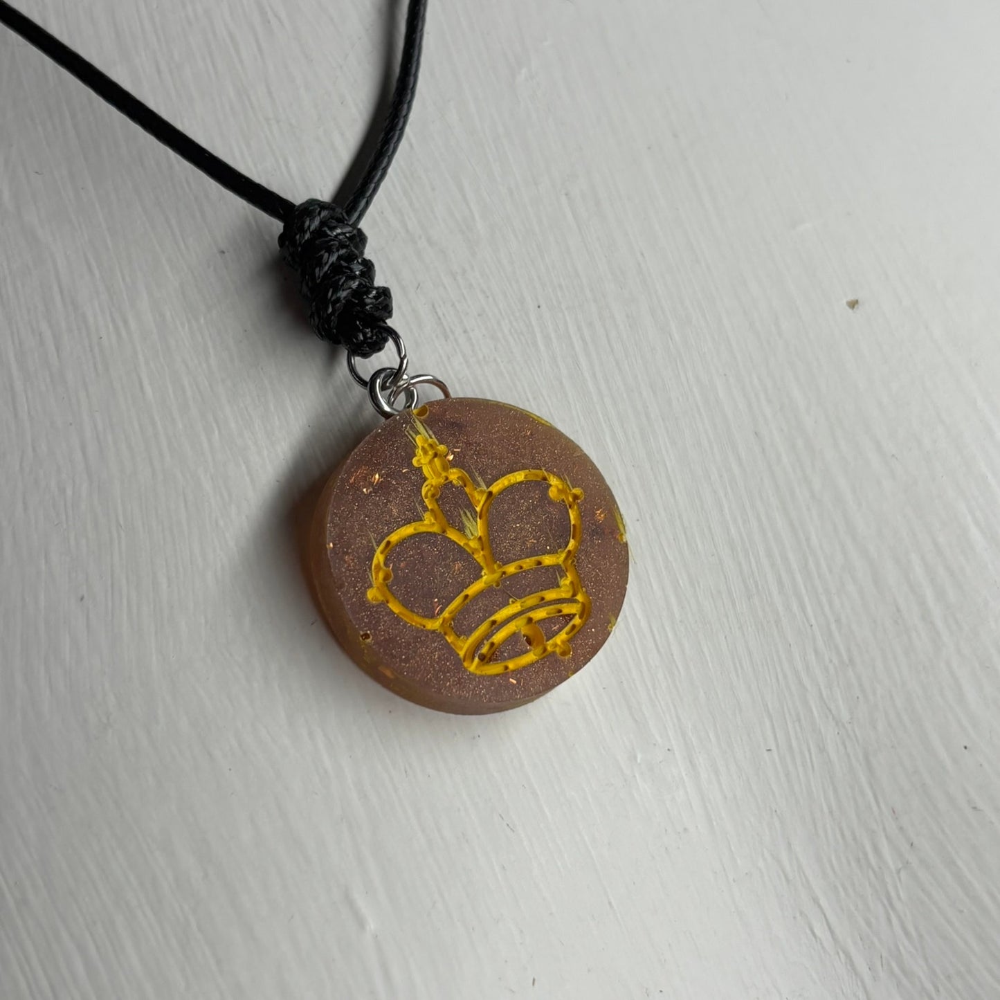 Brown Bronze King - Handmade Resin Chess Necklace