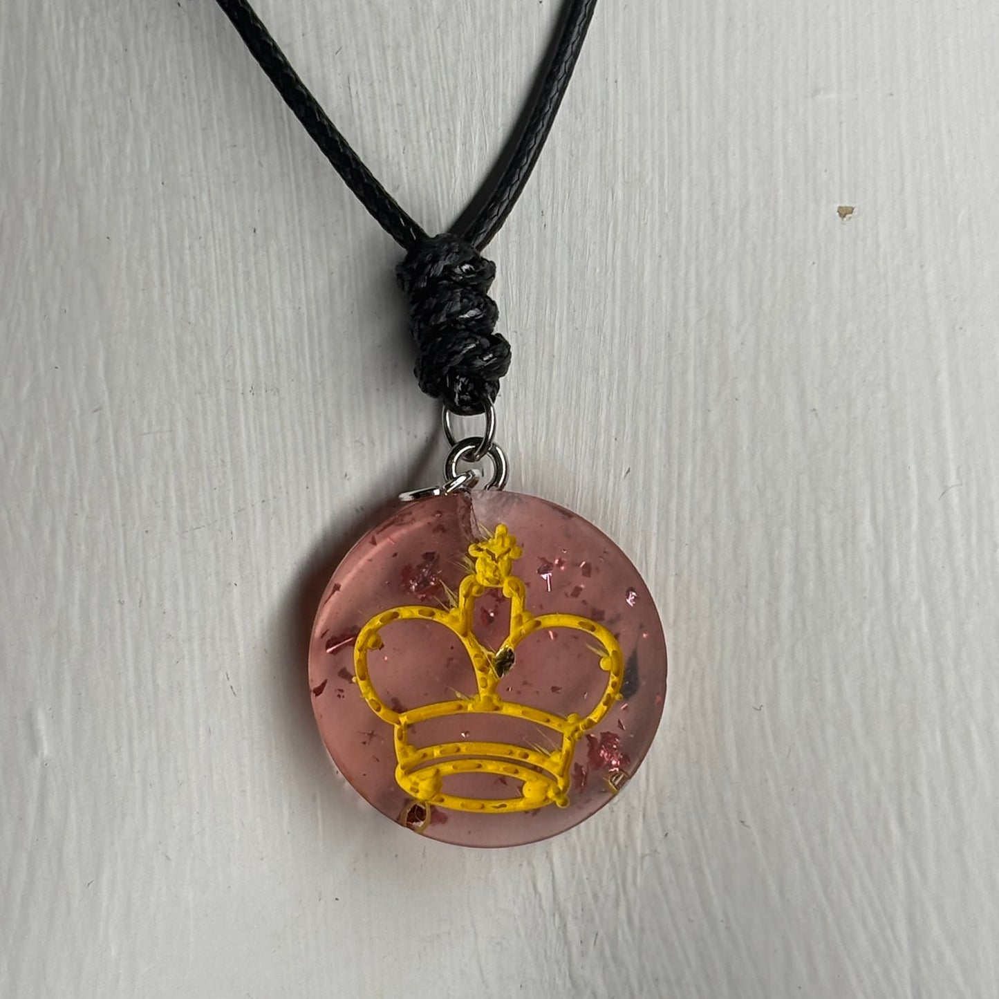 Violet Red King - Handmade Resin Chess Necklace