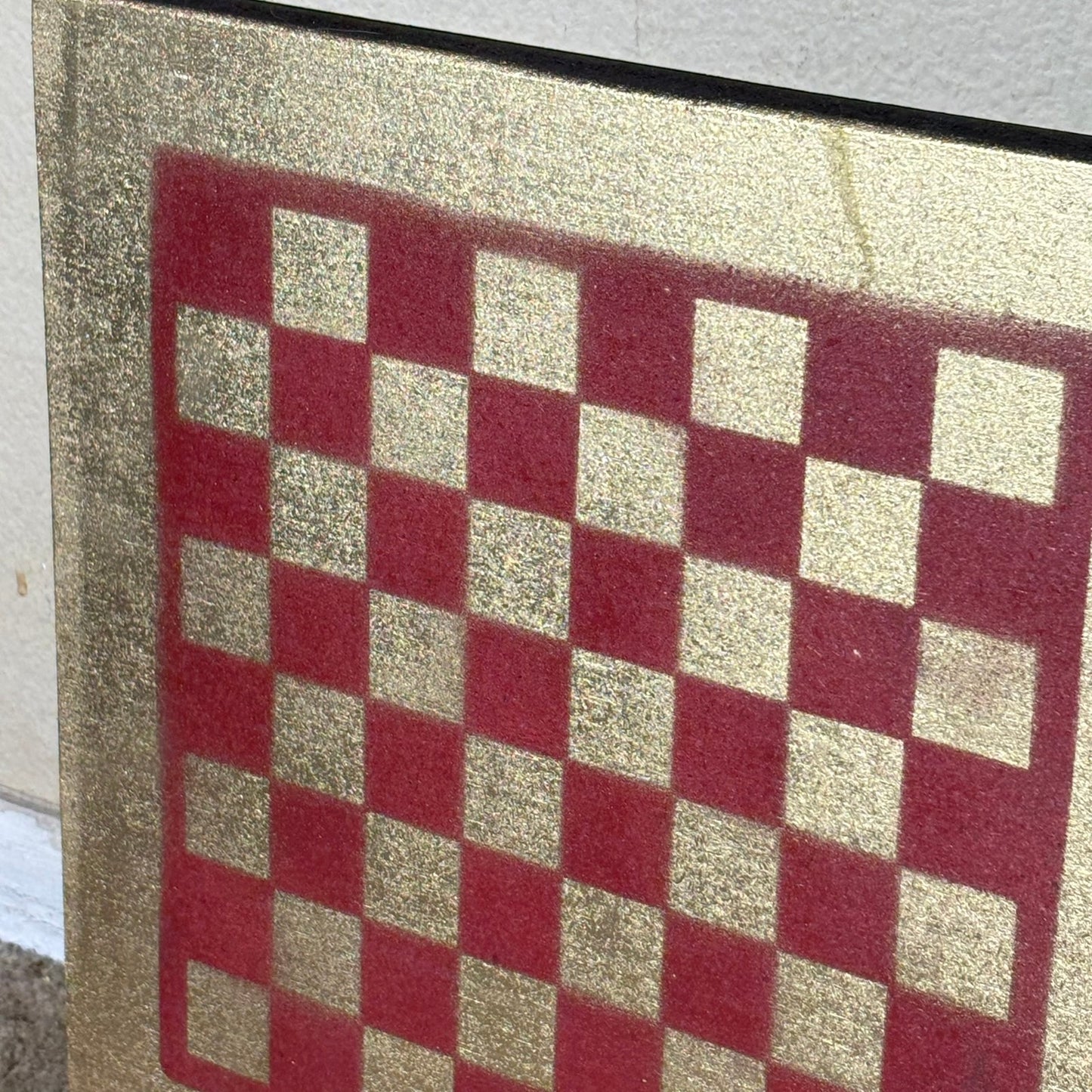 Golden Red - Painted Chess Board
