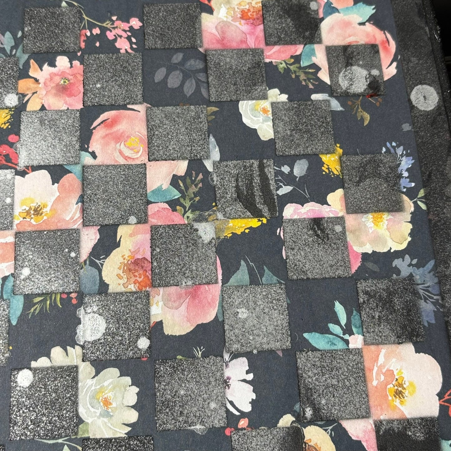 Vintage Flowers - Scrapbook Chess Board
