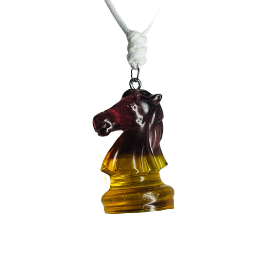 Vintage Knight - Handmade Resin Chess Necklace
