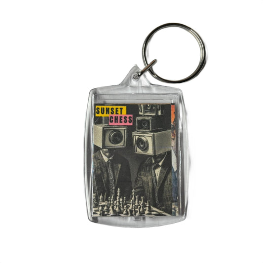 Lights Camera Action! - Sunset Chess Photo Keychain