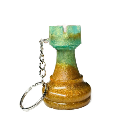 Classic Mixed Rook - Handmade Resin Keychain - Large Edition