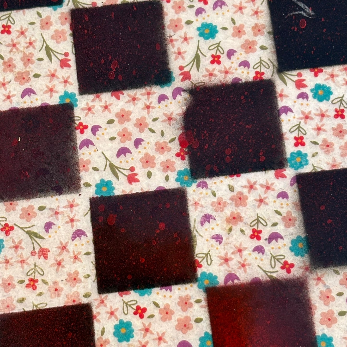 Colorful FLowers - Resin Coated Chess Board