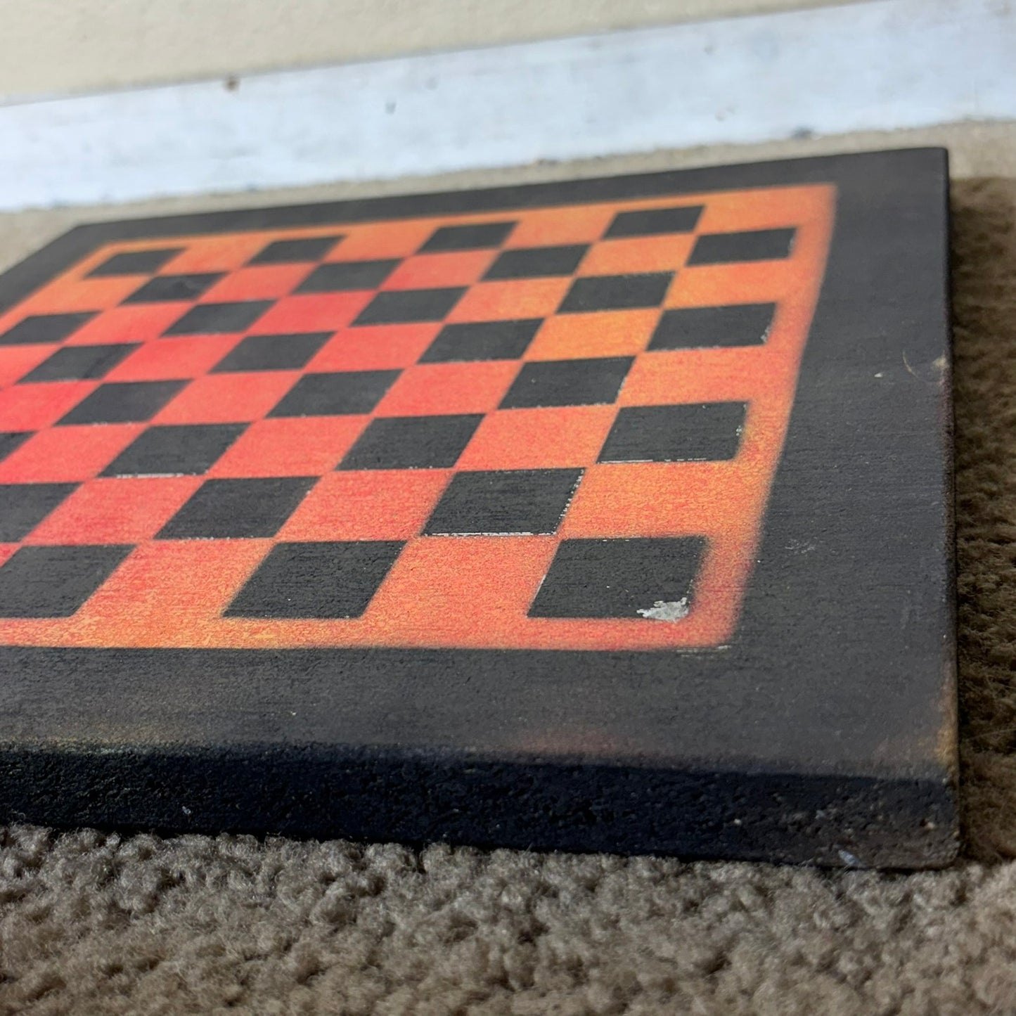 Orange Red Mesh - Painted Chess Board