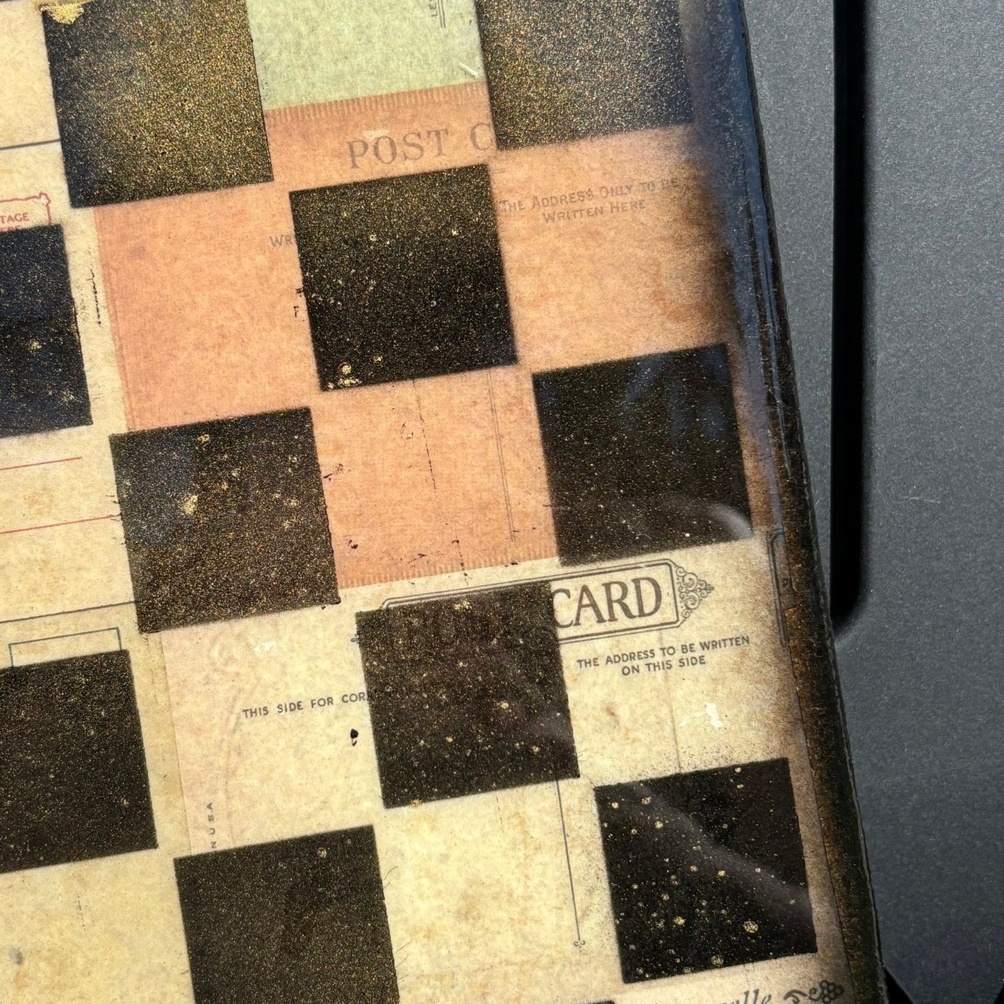 Vintage Collage - Resin Coated Chess Board