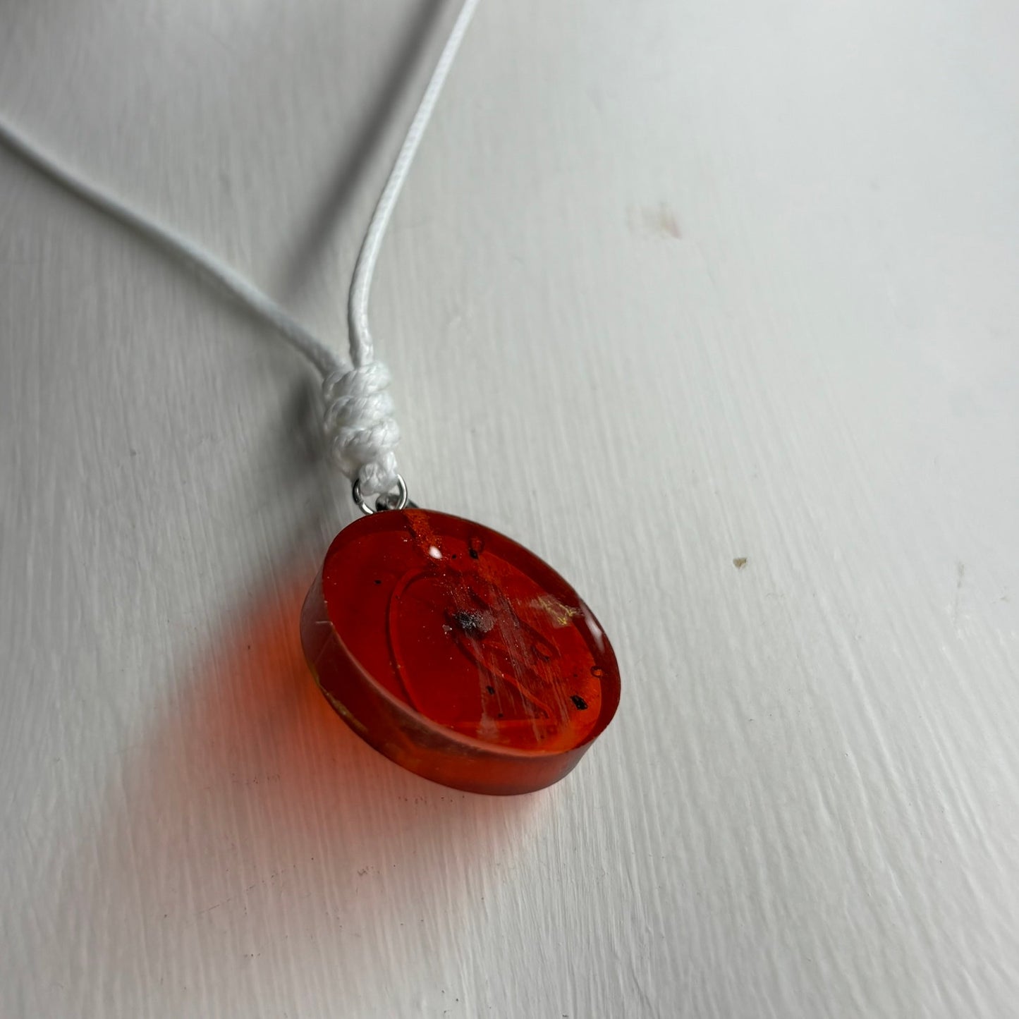 Cherry Red Knight - Handmade Resin Chess Necklace