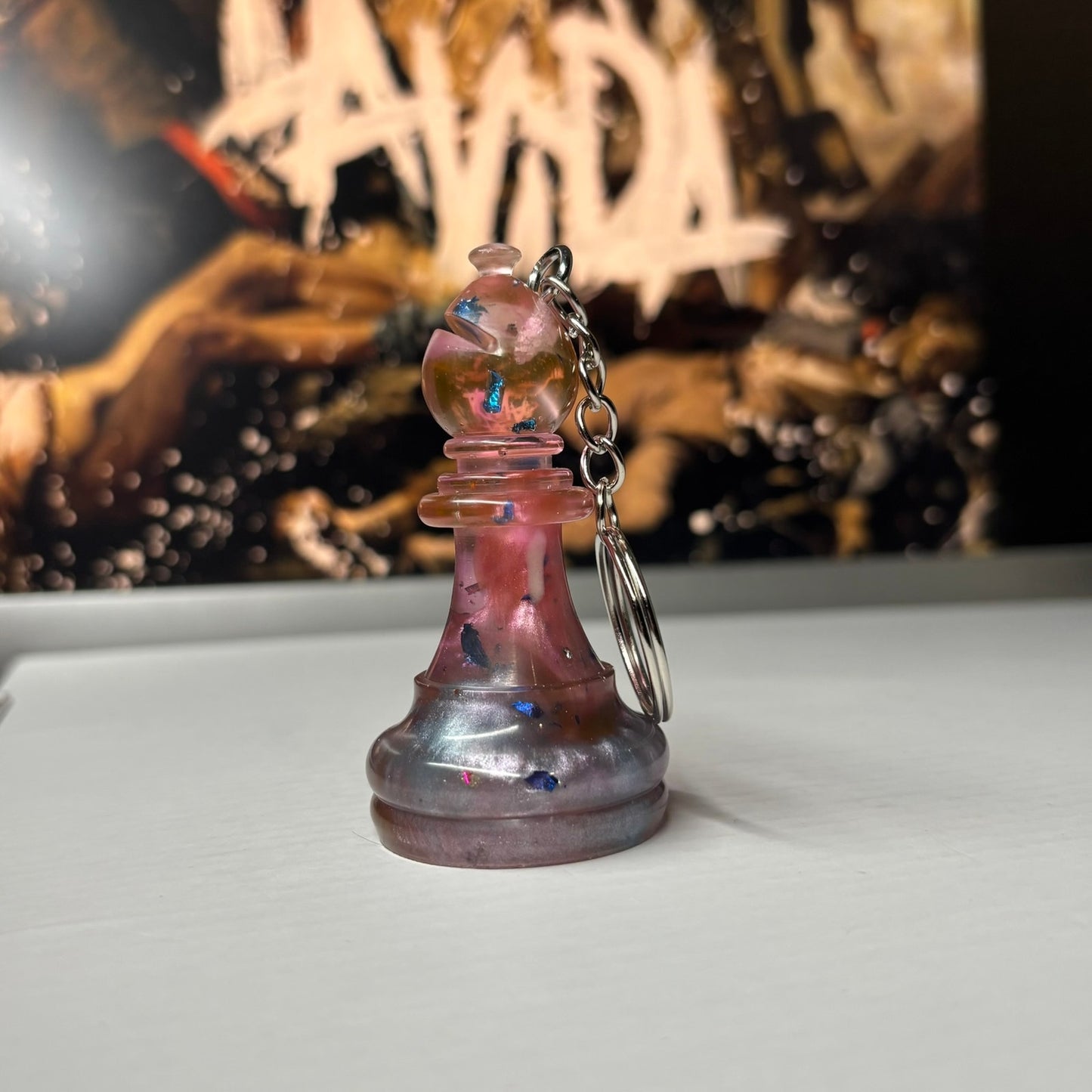 Majestic Pink Bishop - Handmade Resin Keychain - Large Edition