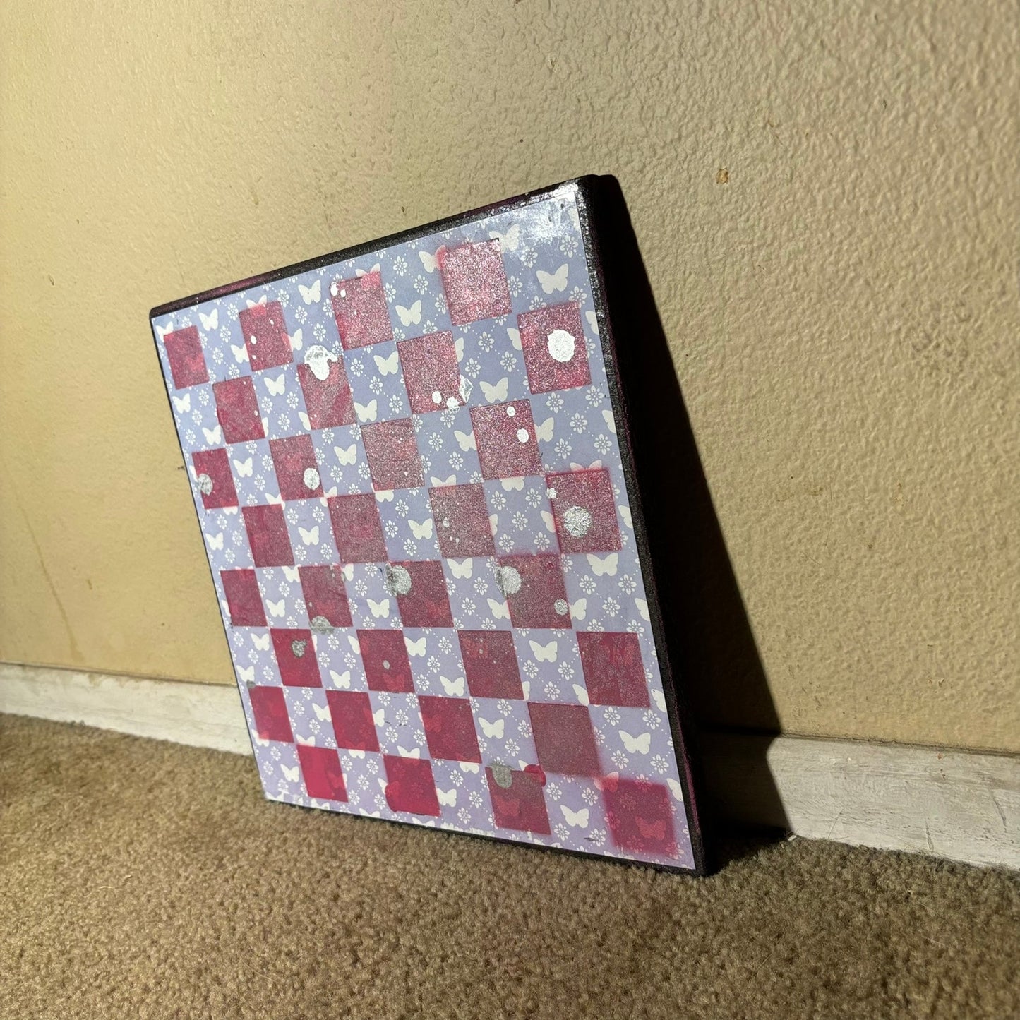 Purple Butterfly - Scrapbook Chess Board