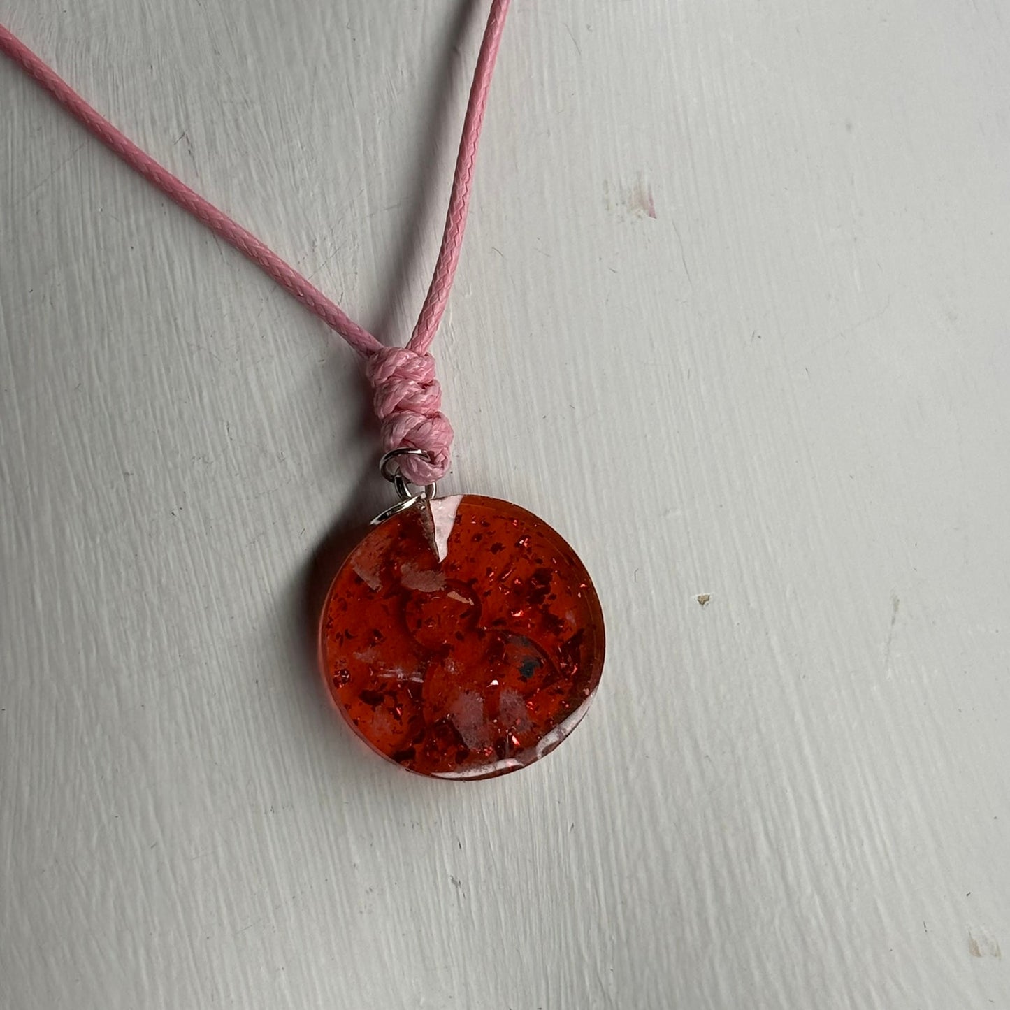Red Crystal Pawn - Handmade Resin Chess Necklace
