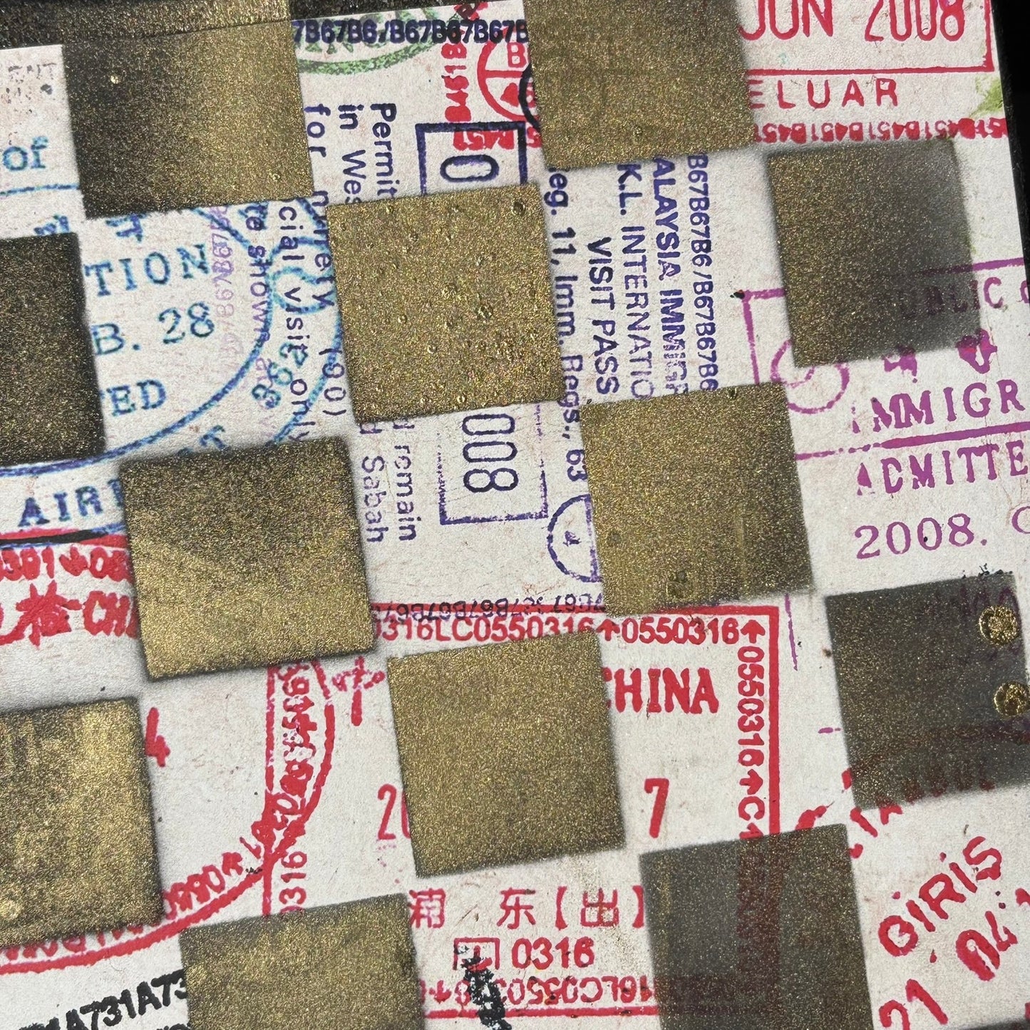 Postcard Pattern - Scrapbook Chess Board