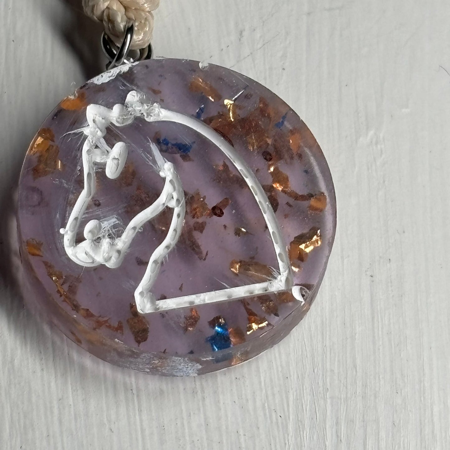 Classy Purple Knight - Handmade Resin Chess Necklace