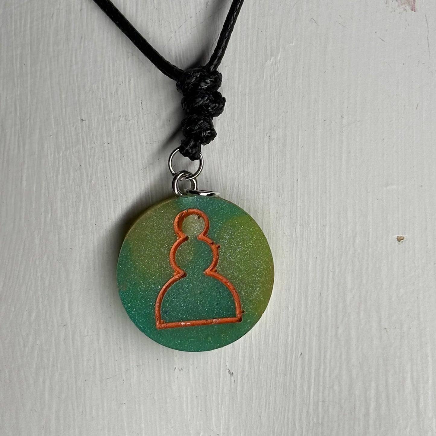 Green Pawn - Handmade Resin Chess Necklace