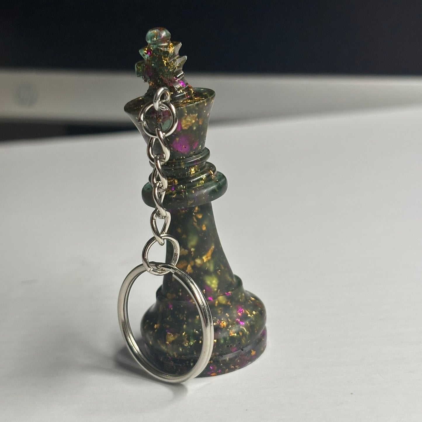 Royal Green King - Handmade Resin Keychain