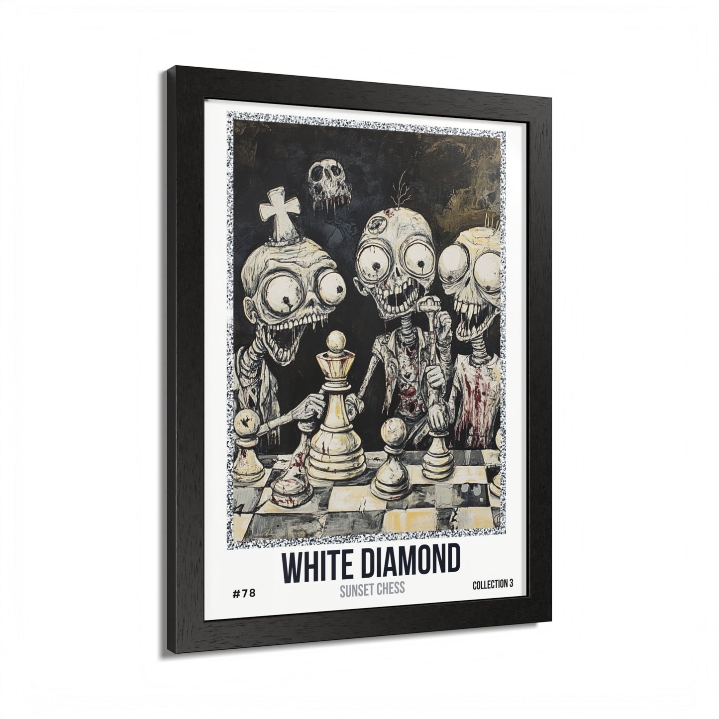 White Diamond - Collection 3 Card #78 - Sunset Card Poster Framed 12"x16"