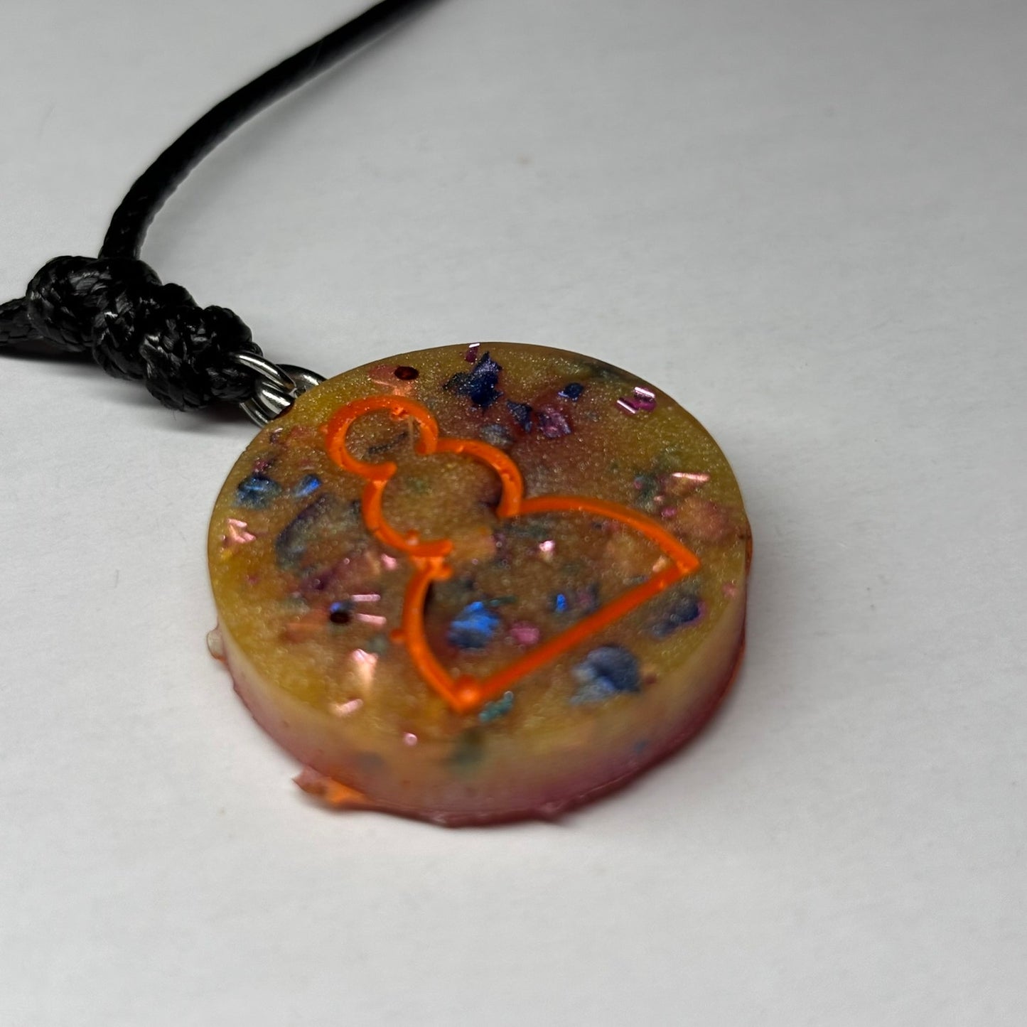 Crystal Orange Pawn - Handmade Resin Chess Necklace