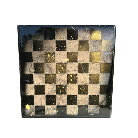 Sprinkled Gold Map - Resin Coated Chess Board