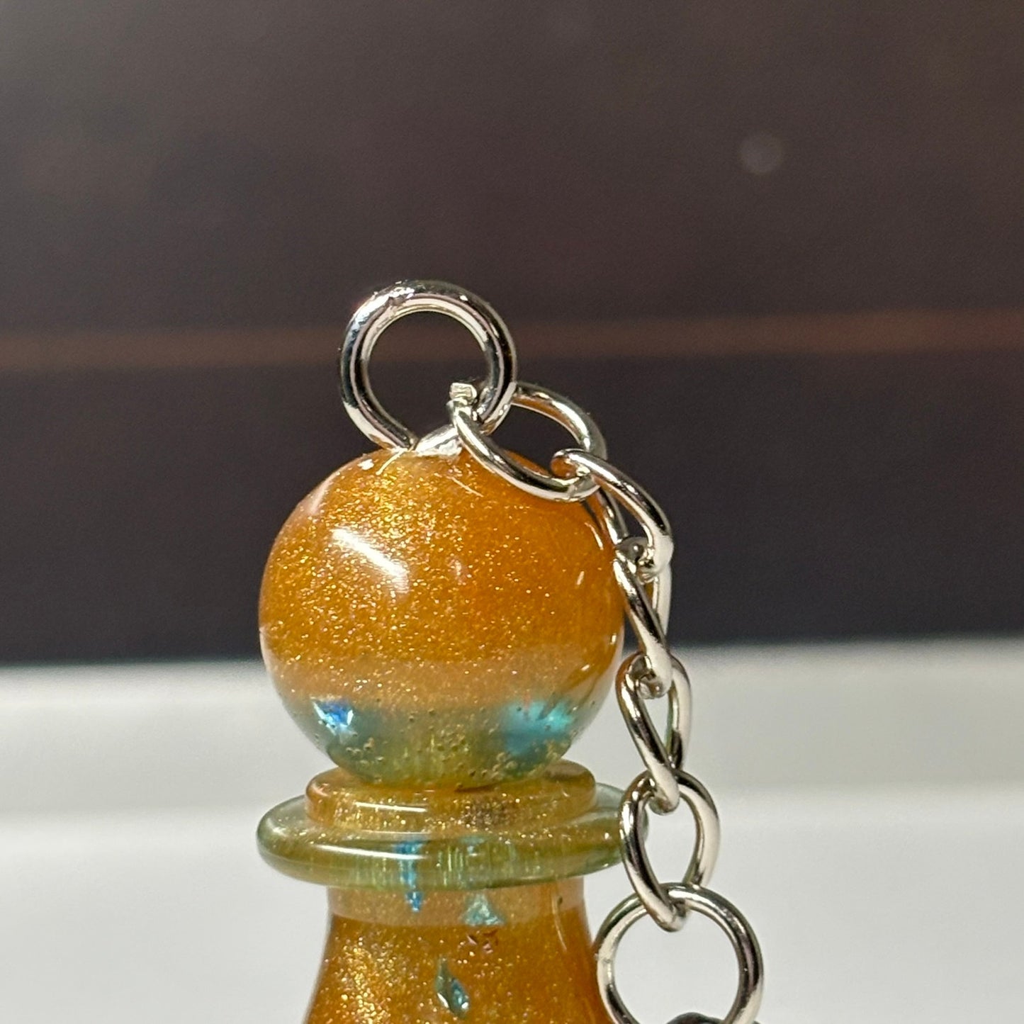 Ocean Beach Colored Pawn - Handmade Resin Keychain - Large Edition