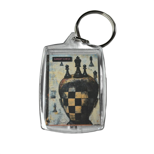 Chess Face - Sunset Chess Photo Keychain