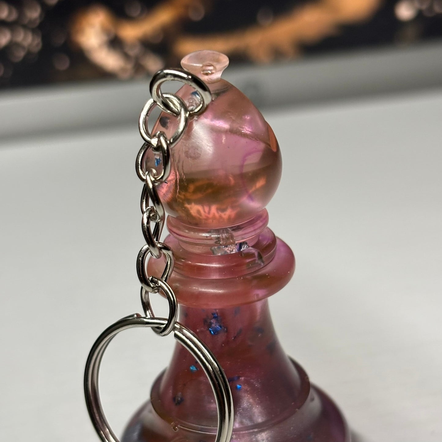 Majestic Pink Bishop - Handmade Resin Keychain - Large Edition