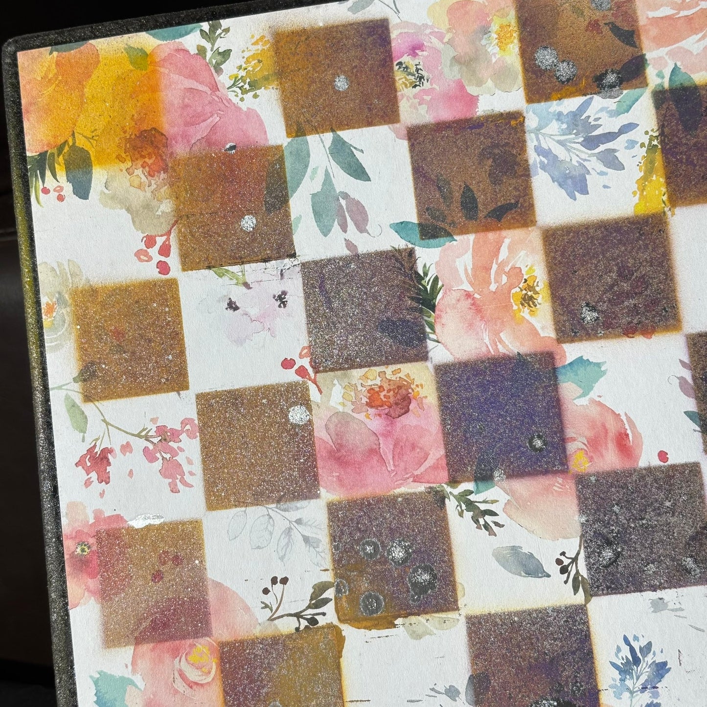 Yellow & Purple Flowers - Scrapbook Chess Board