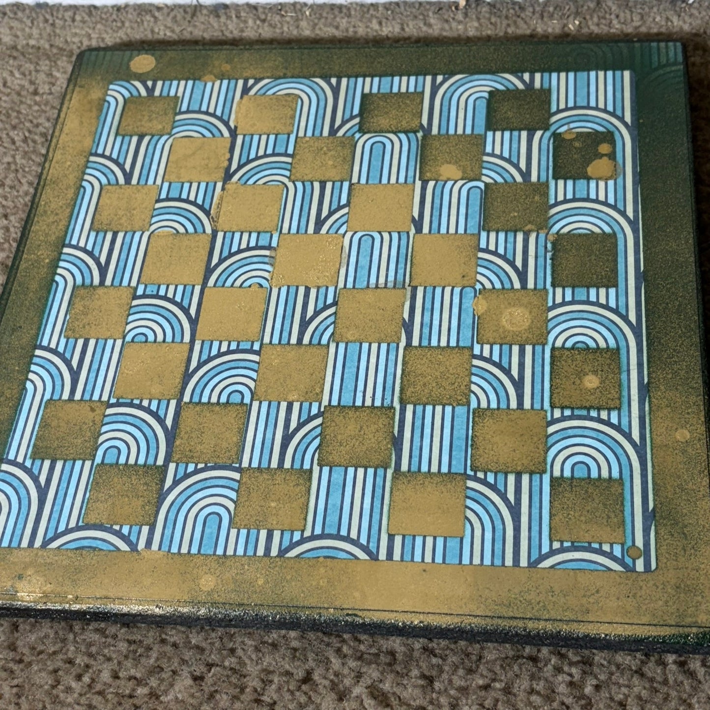 Golden Aqua - Scrapbook Chess Board