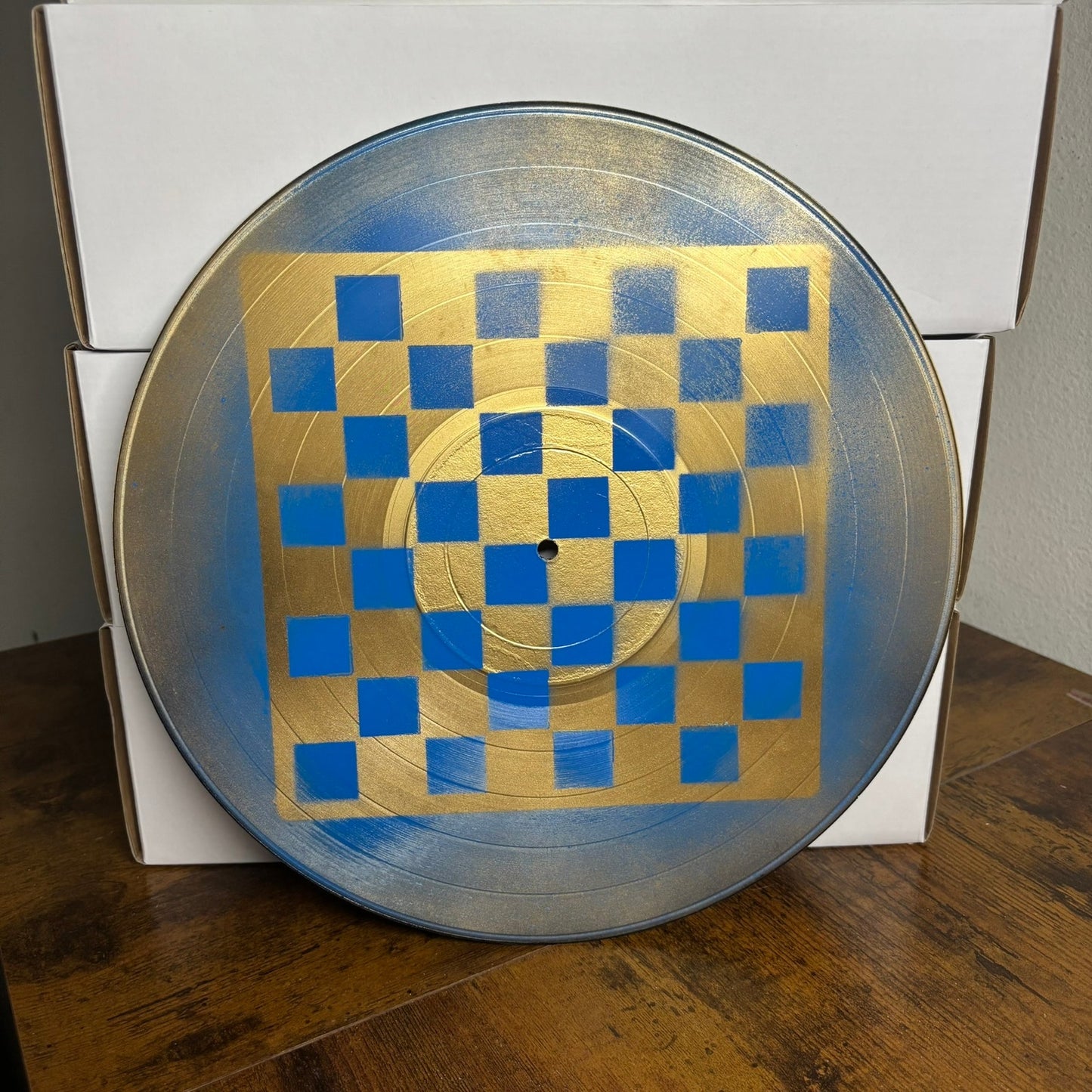 Golden Blue - Vinyl Chess Board