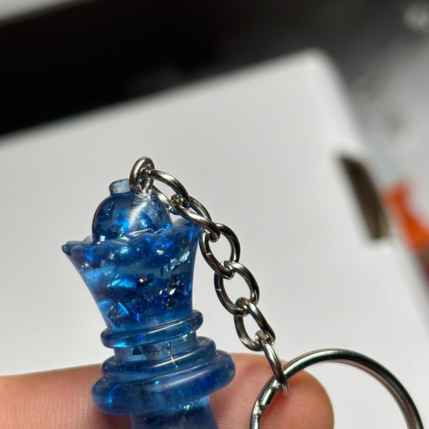 Blue Crystal Queen - Handmade Resin Keychain