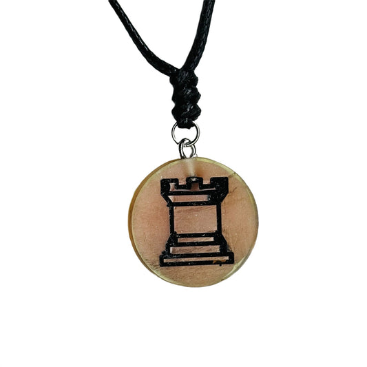 Cream Rook - Handmade Resin Chess Necklace
