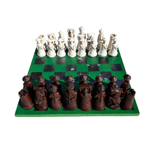 Green Black Chrome Drip - Chinese Edition Chess Set