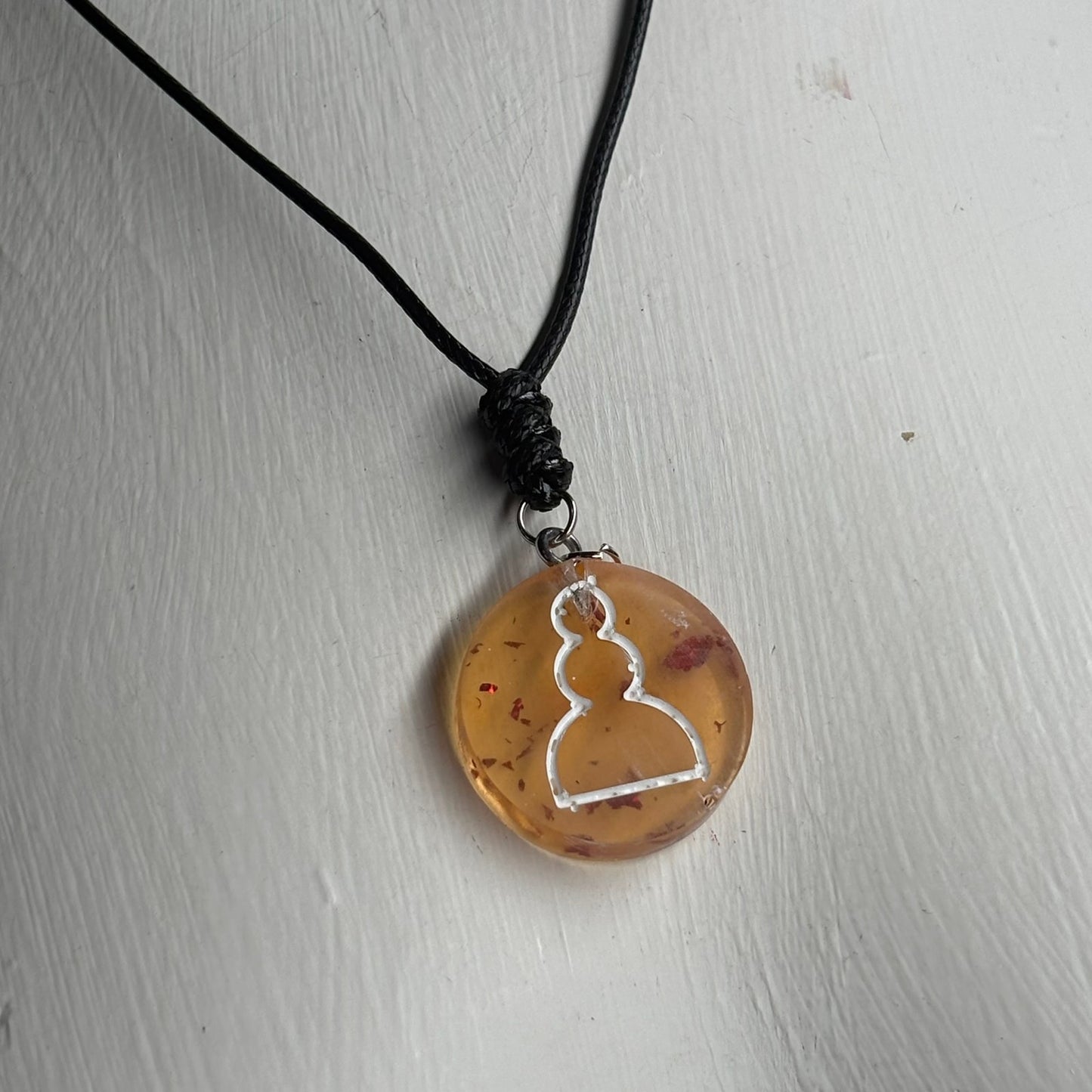Royal Yellow Pawn - Handmade Resin Chess Necklace