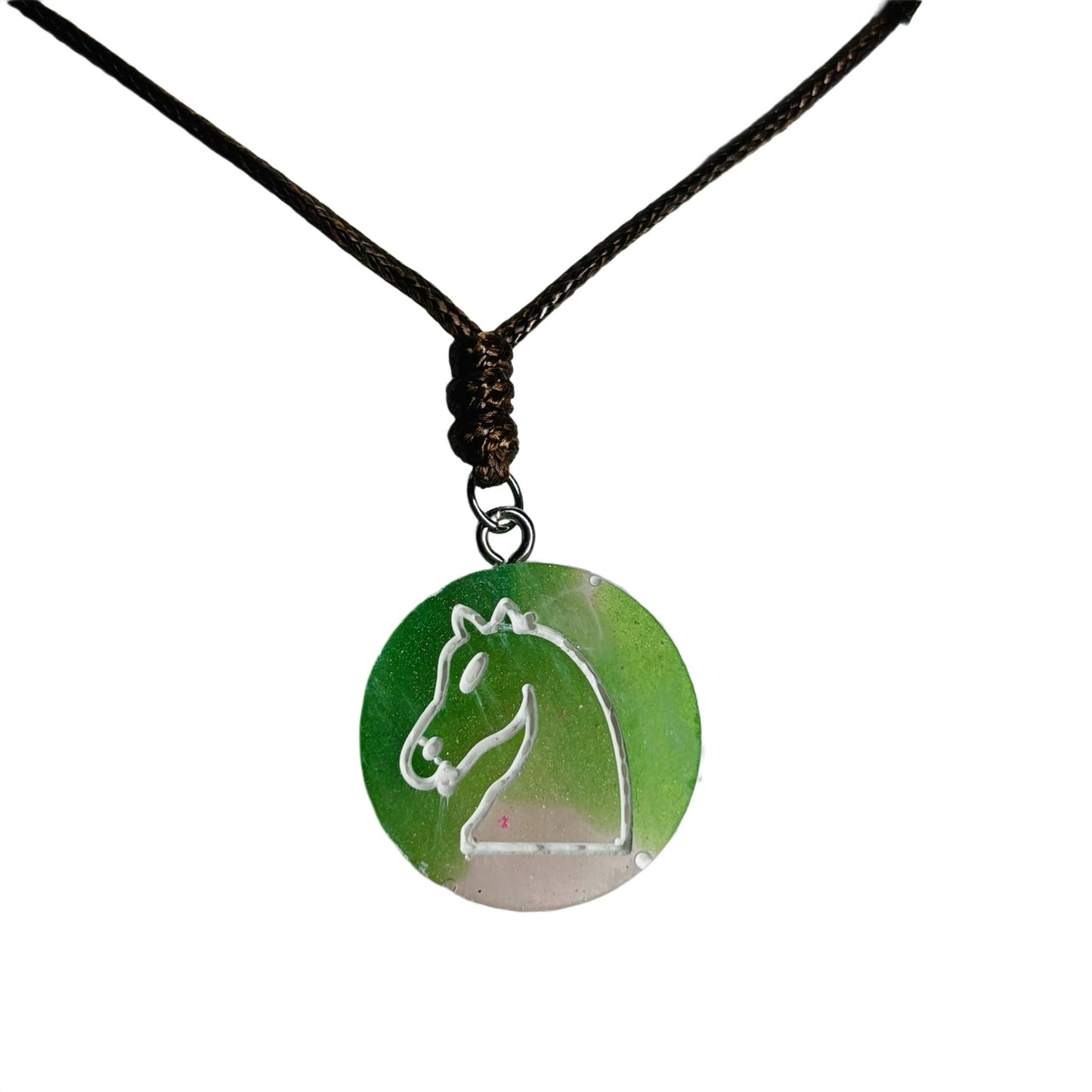 Must Green Knight - Handmade Resin Chess Necklace