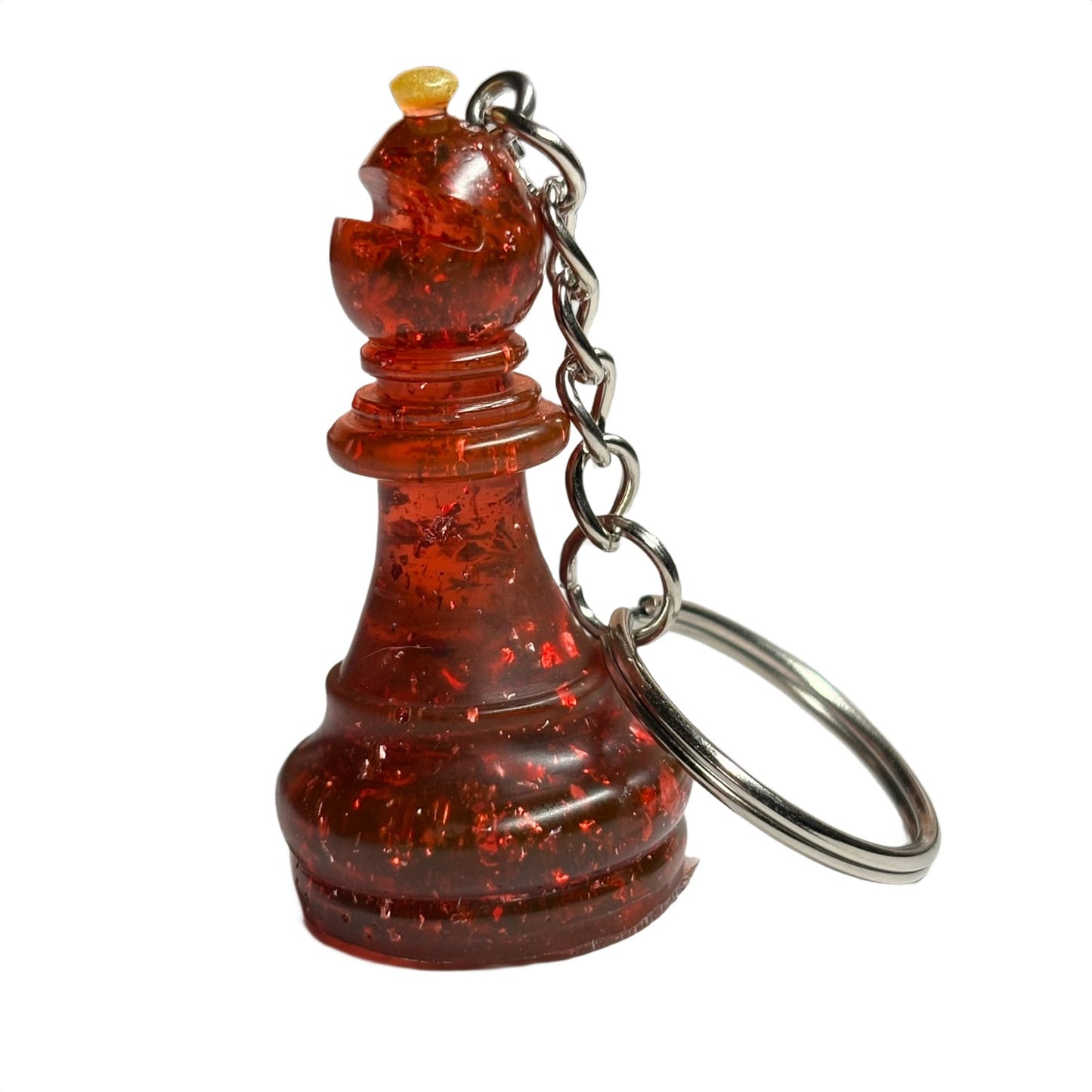 Red Crystal Bishop - Handmade Resin Keychain